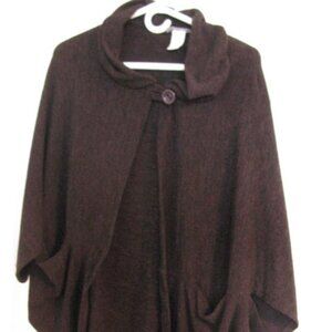 Cute Cape Style Cardigan Size XL Charcoal color